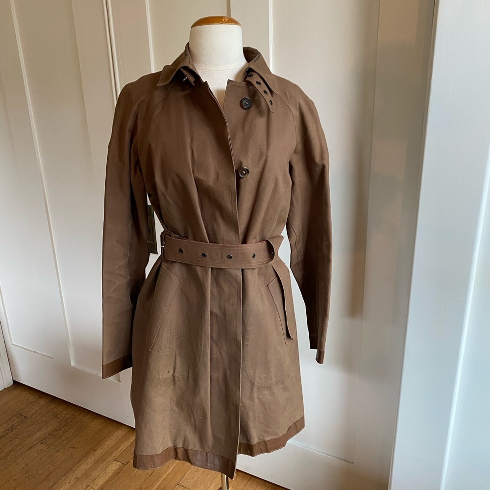Vintage Burberry waxed coat with wool liner Small